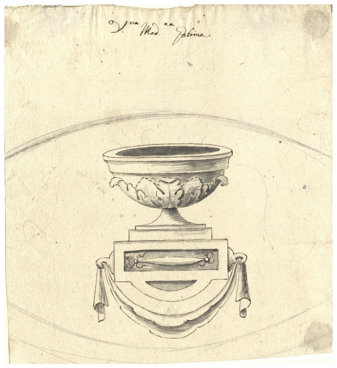 Tazza su mensola (disegno) di Maggiolini (bottega) (secc. XVIII/ XIX)