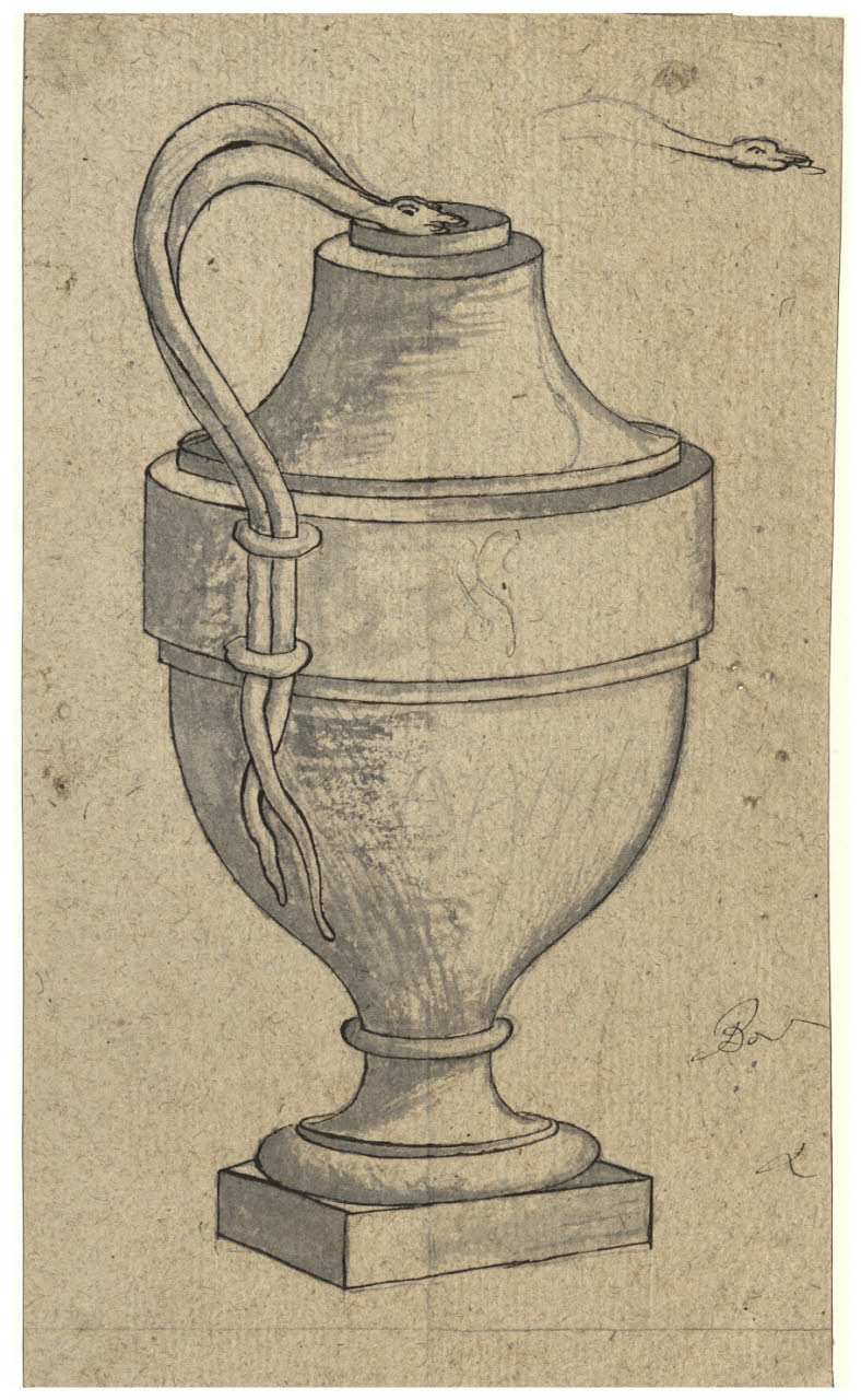 Vaso ansa a serpi (disegno) di Maggiolini (bottega) (secc. XVIII/ XIX)