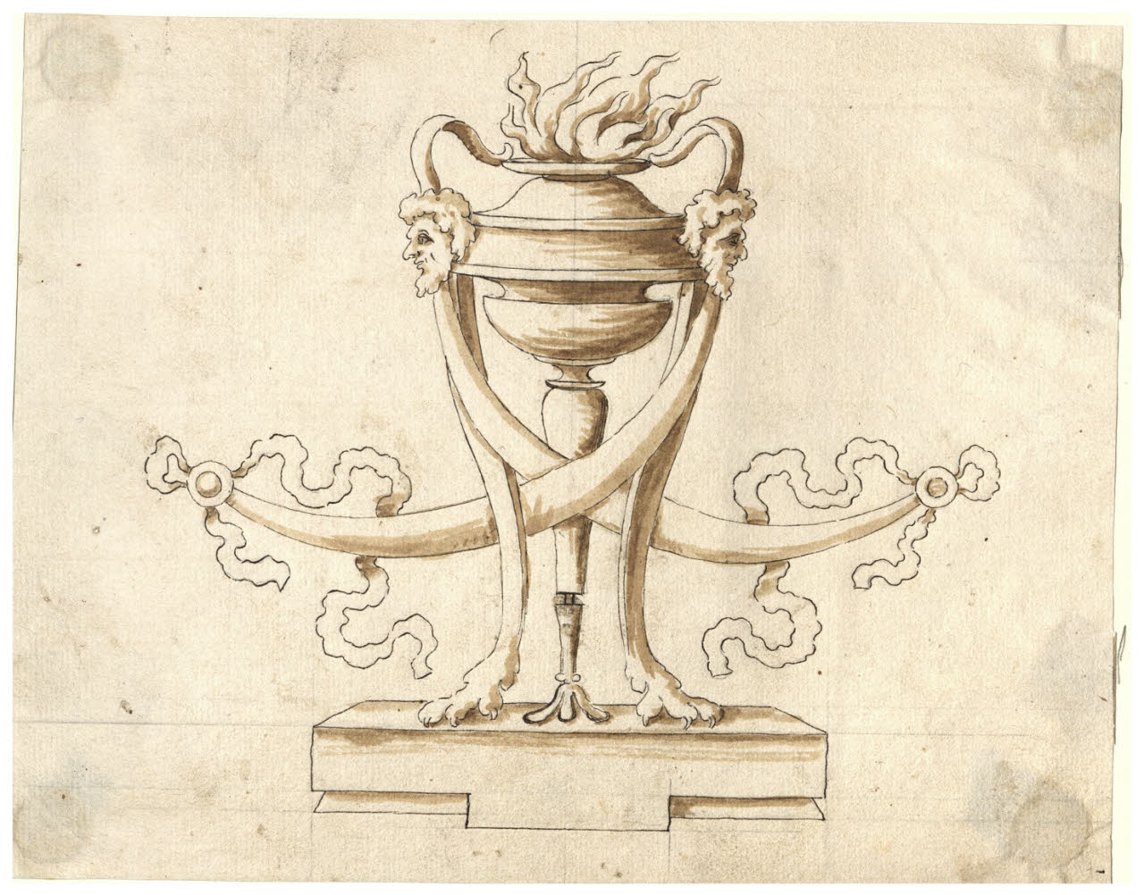 Braciere all'antica (disegno) di Maggiolini (bottega) (secc. XVIII/ XIX)