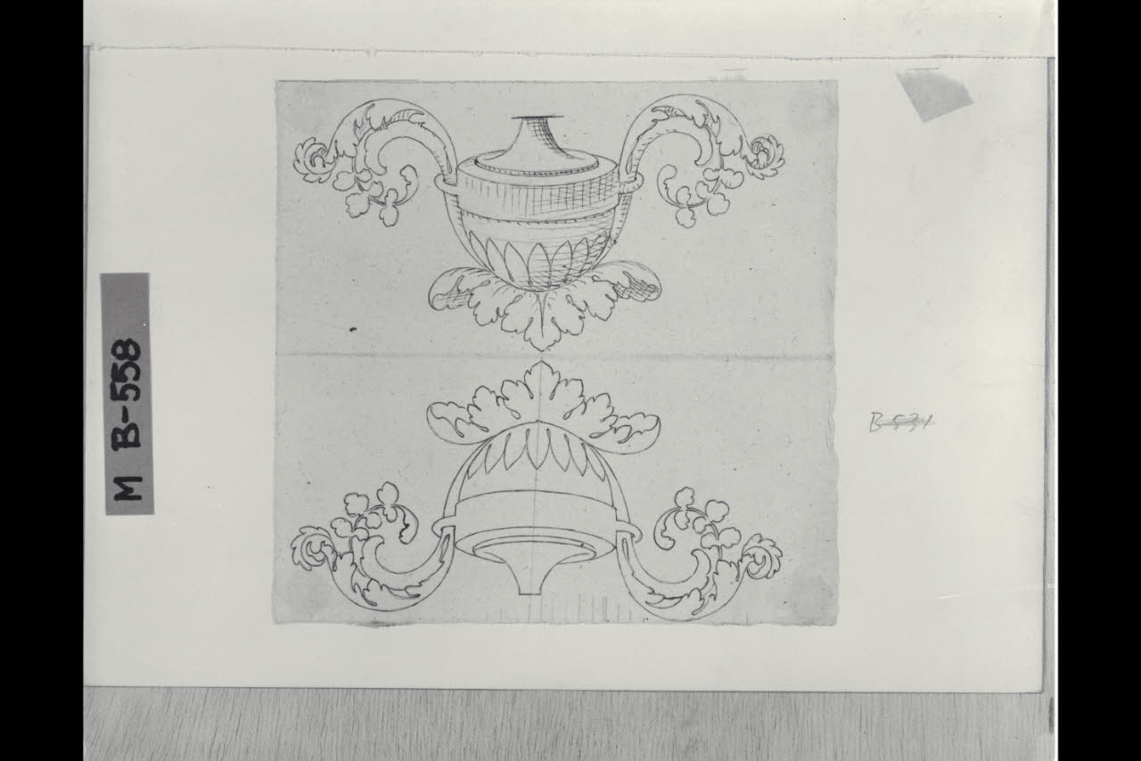 Vaso con girali (disegno) di Maggiolini (bottega) (secc. XVIII/ XIX)