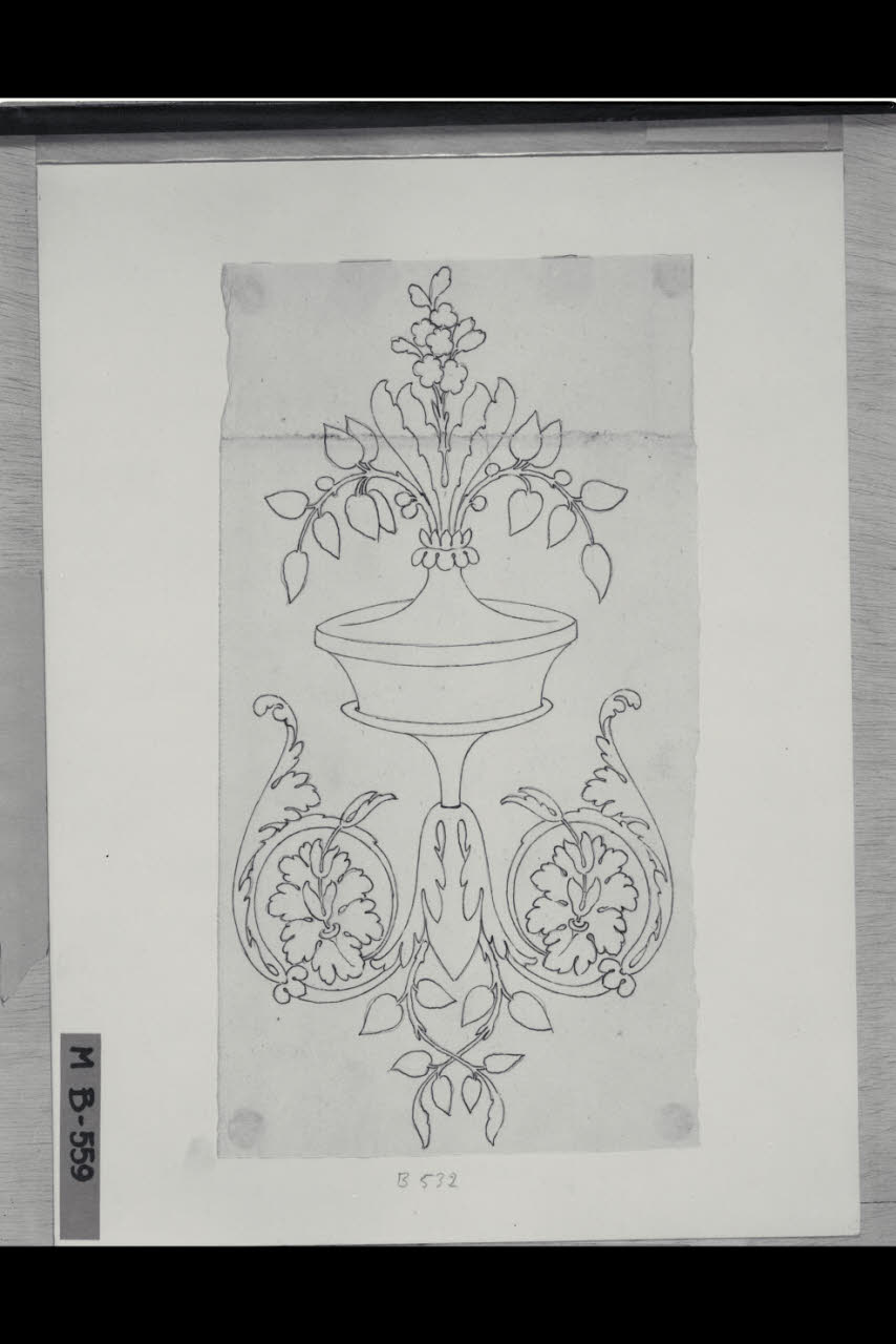 Elemento di candelabra (disegno) di Maggiolini (bottega) (secc. XVIII/ XIX)