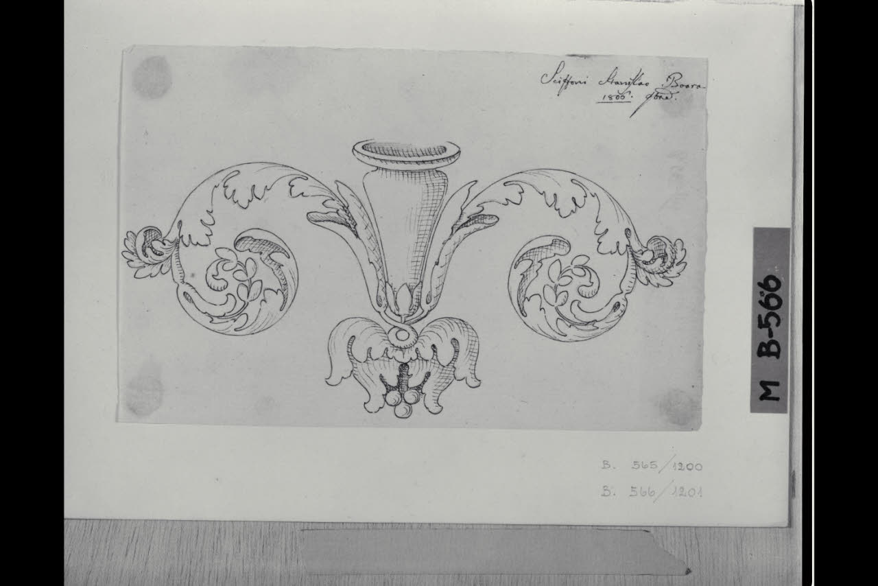 Vaso con foglie d'acanto (disegno) di Maggiolini (bottega) (sec. XIX)