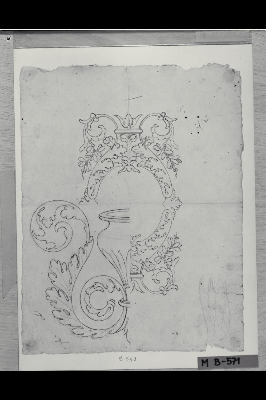 Vaso e girali (disegno) di Maggiolini (bottega) (secc. XVIII/ XIX)