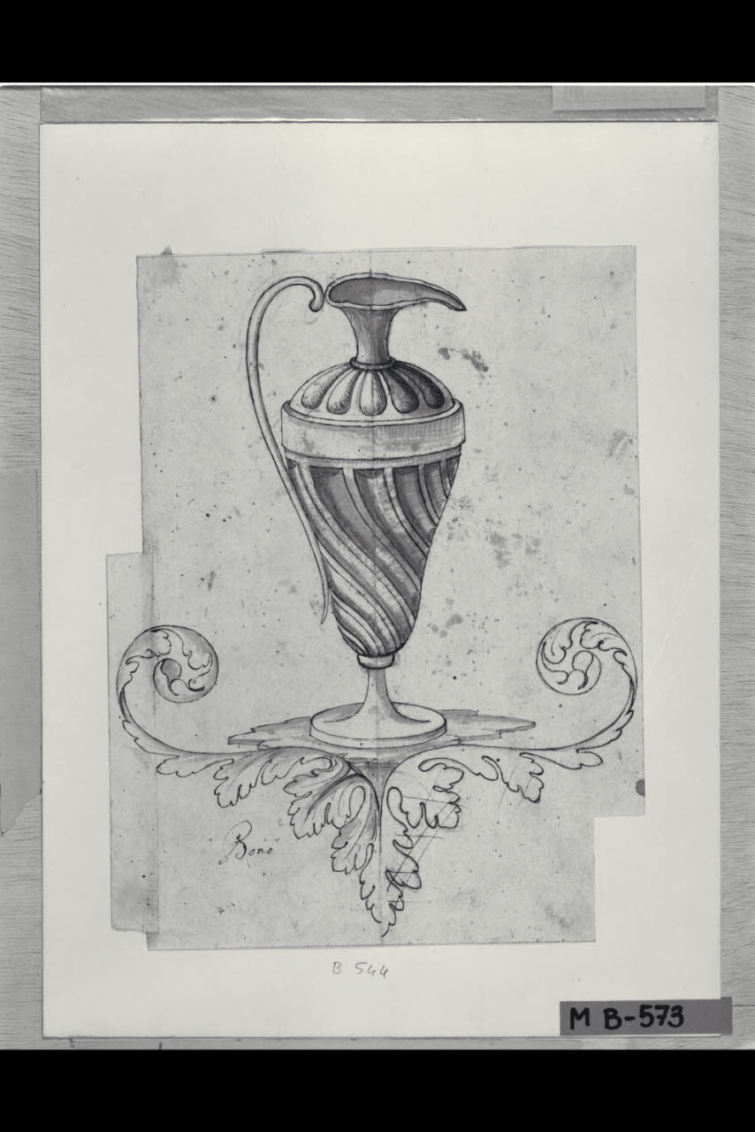 Brocca e foglie d'acanto (disegno) di Maggiolini (bottega) (secc. XVIII/ XIX)