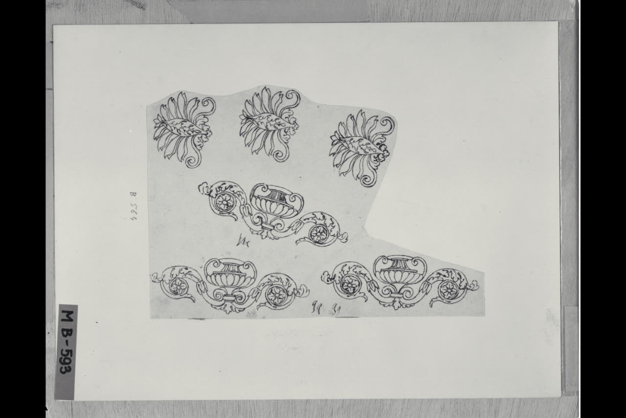 Vasi e ornati vegetali (disegno) di Maggiolini (bottega) (secc. XVIII/ XIX)