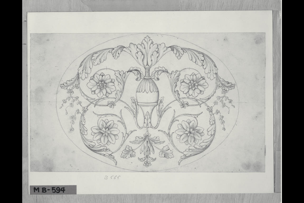 Vasi con ornati vegetali (disegno) di Maggiolini (bottega) (secc. XVIII/ XIX)