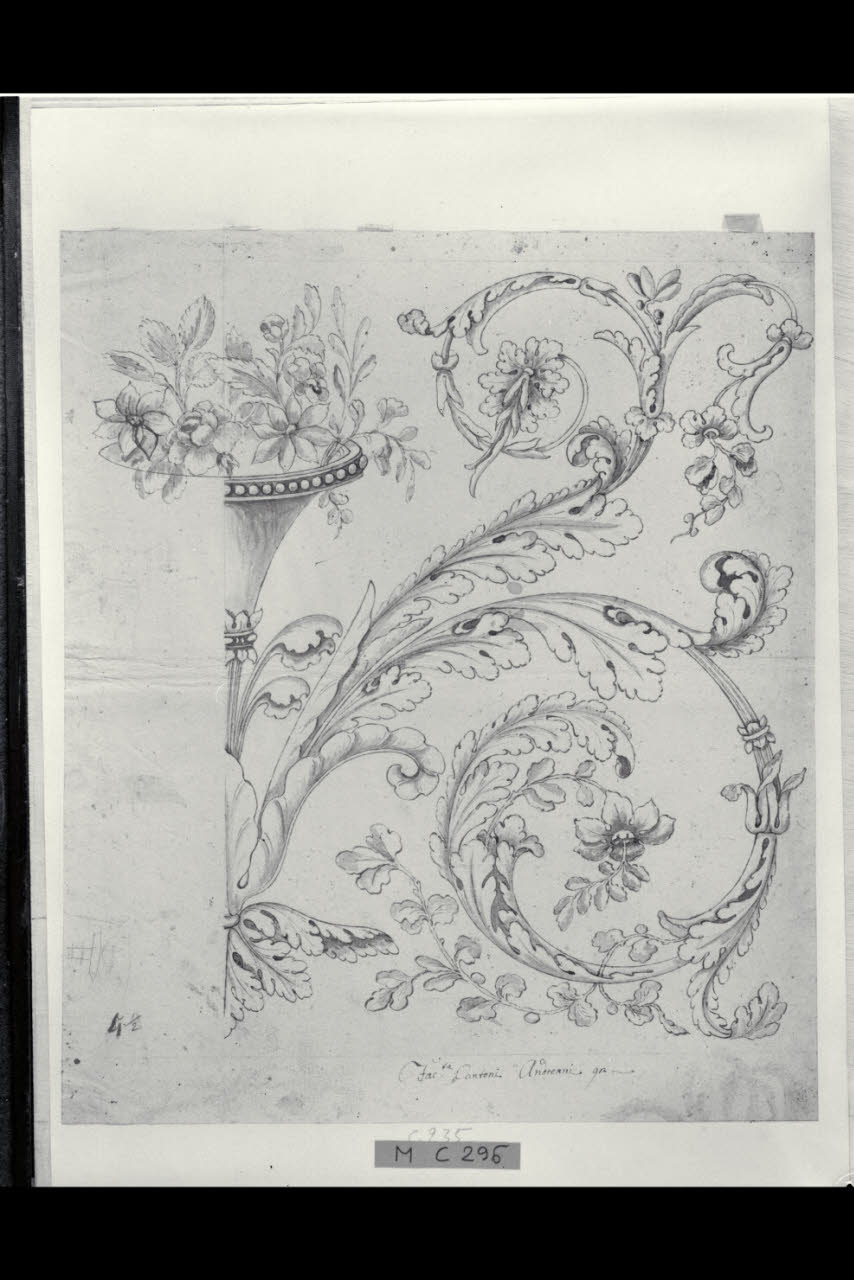 Idea per il fronte di un'angoliera (disegno) di Maggiolini (bottega) (sec. XVIII)