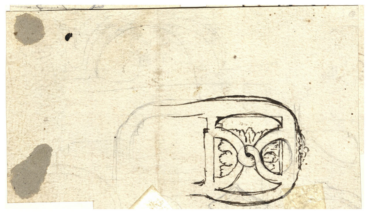 Progetto di schienale di sedia (disegno) di Maggiolini (bottega) (secc. XVIII/ XIX)