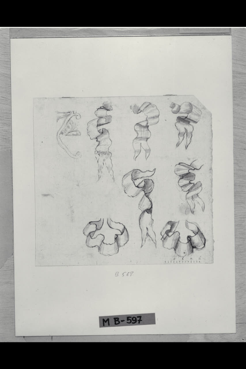 Studi di nastri (disegno) di Maggiolini (bottega) (secc. XVIII/ XIX)