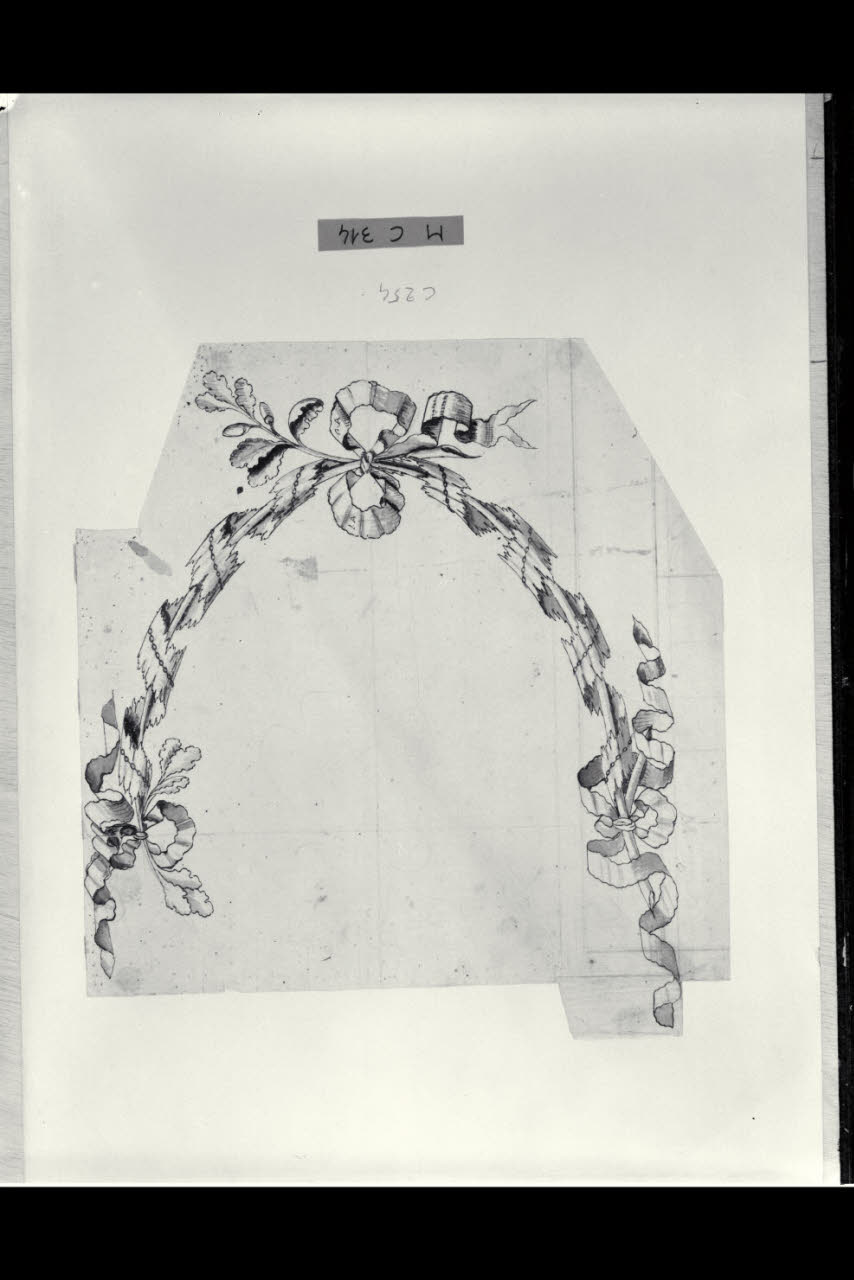 Incorniciatura a nastri (disegno) di Levati, Giuseppe ((?)) (secc. XVIII/ XIX)