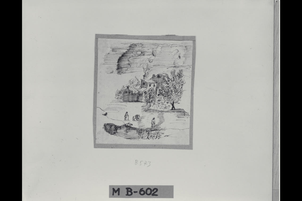 Paesaggio con figure (disegno) di Maggiolini (bottega) (secc. XVIII/ XIX)