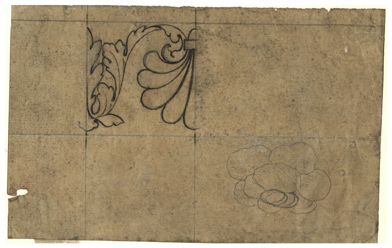 Palmetta e foglia d'acanto (disegno) di Maggiolini (bottega) (secc. XVIII/ XIX)