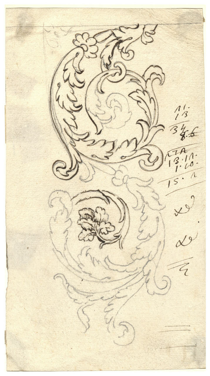 Girale d'acanto (disegno) di Maggiolini (bottega) (secc. XVIII/ XIX)