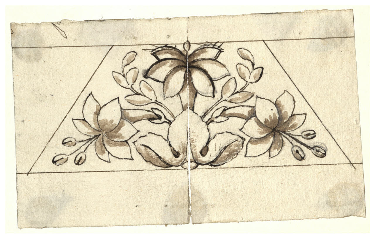 Cespo di fiori e foglie (disegno) di Maggiolini (bottega) (secc. XVIII/ XIX)