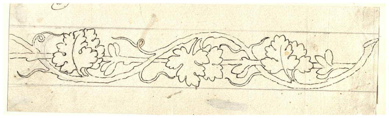 Fregio con foglie di vite (disegno) di Maggiolini (bottega) (secc. XVIII/ XIX)