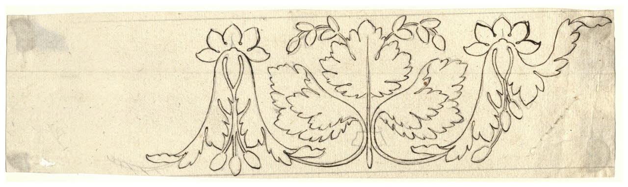 Fregio con foglie e boccioli (disegno) di Maggiolini (bottega) (secc. XVIII/ XIX)