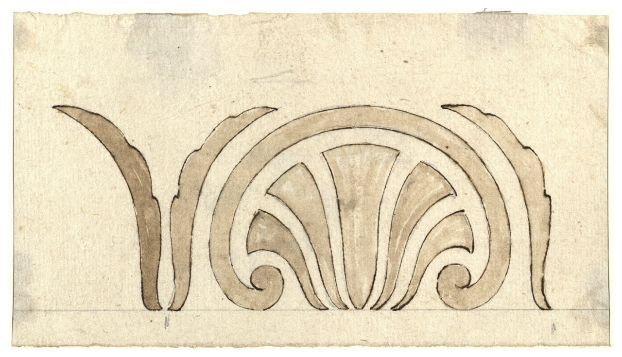 Fregio con palmette (disegno) di Maggiolini (bottega) (secc. XVIII/ XIX)