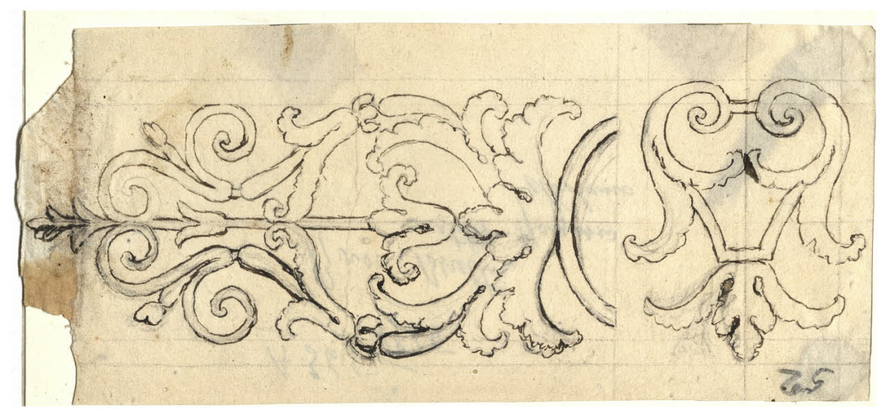 Particolare di fregio (disegno) di Maggiolini (bottega) (secc. XVIII/ XIX)