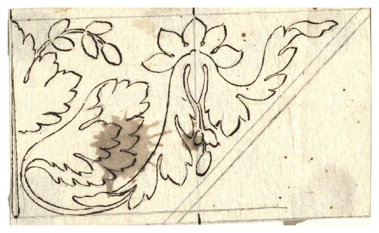Fregio ad angolo (disegno) di Maggiolini (bottega) (secc. XVIII/ XIX)