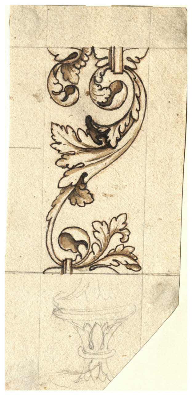 Foglie d'acanto stilizzate (disegno) di Maggiolini (bottega) (secc. XVIII/ XIX)