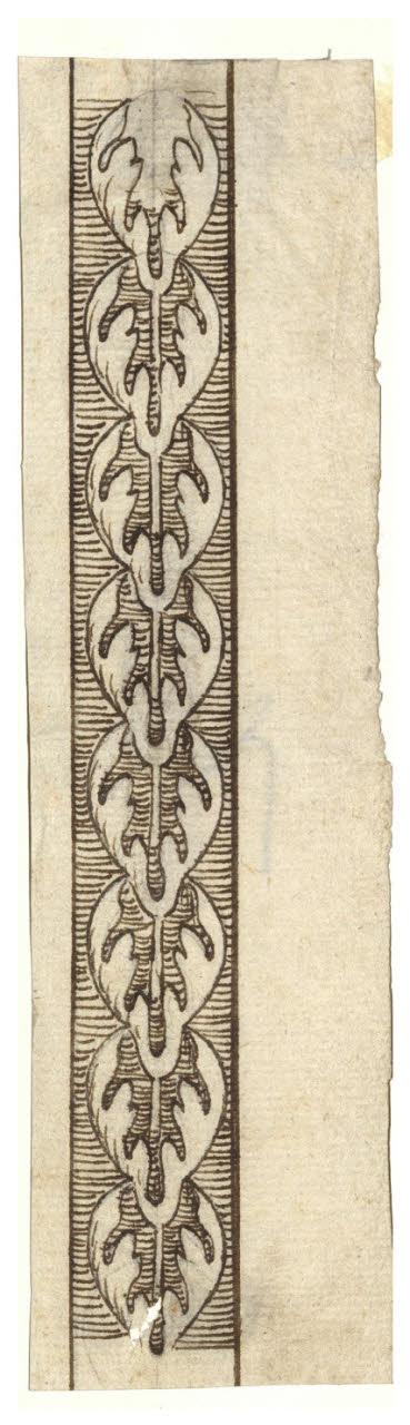 Bordura con foglie stilizzate (disegno) di Maggiolini (bottega) (secc. XVIII/ XIX)