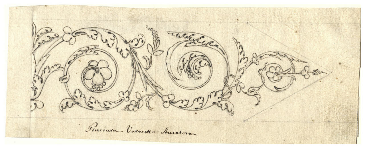Studio di girale d'acanto (disegno) di Maggiolini (bottega) (secc. XVIII/ XIX)