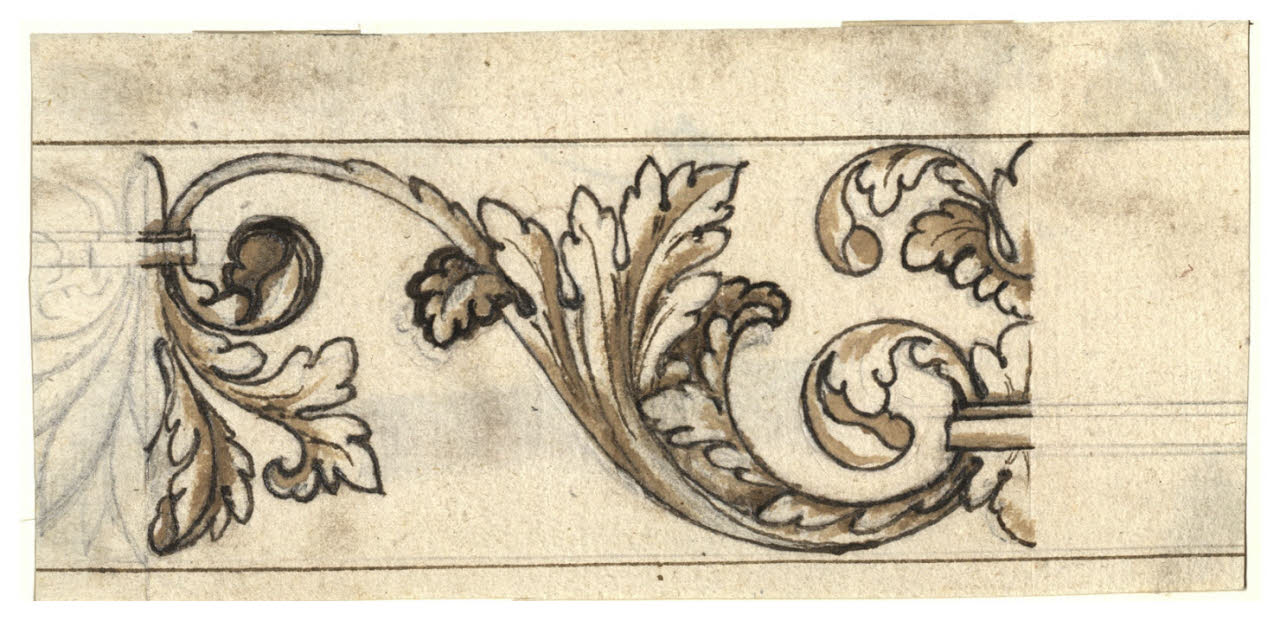 Foglie d'acanto stilizzate (disegno) di Maggiolini (bottega) (secc. XVIII/ XIX)