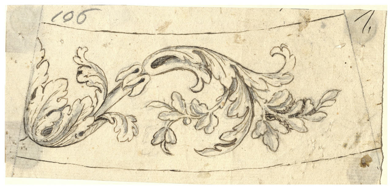 Foglie d'acanto (disegno) di Maggiolini (bottega) (secc. XVIII/ XIX)