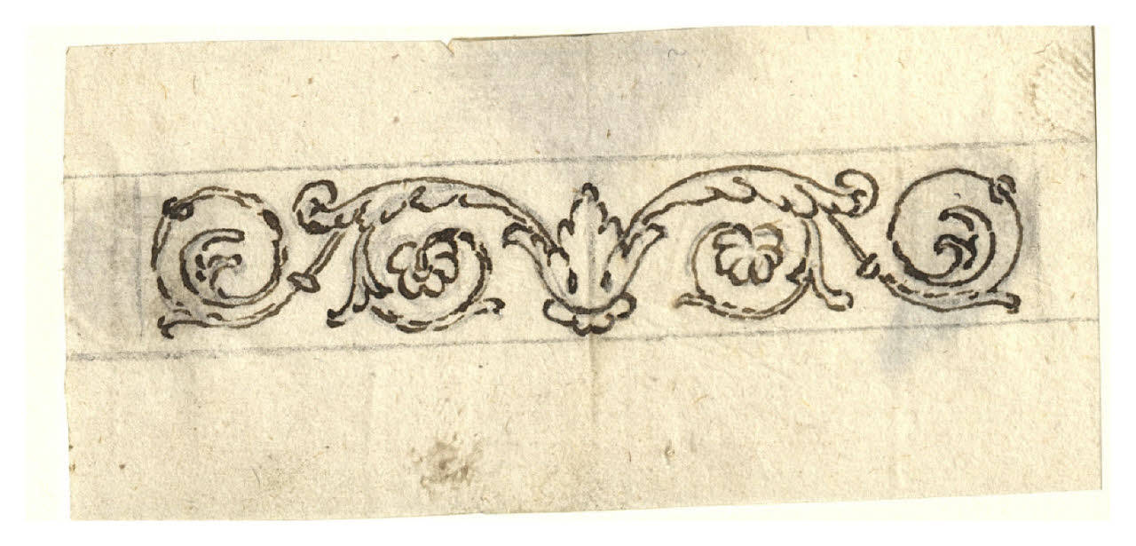 Particolare di una fascia decorativa (disegno) di Maggiolini (bottega) (secc. XVIII/ XIX)