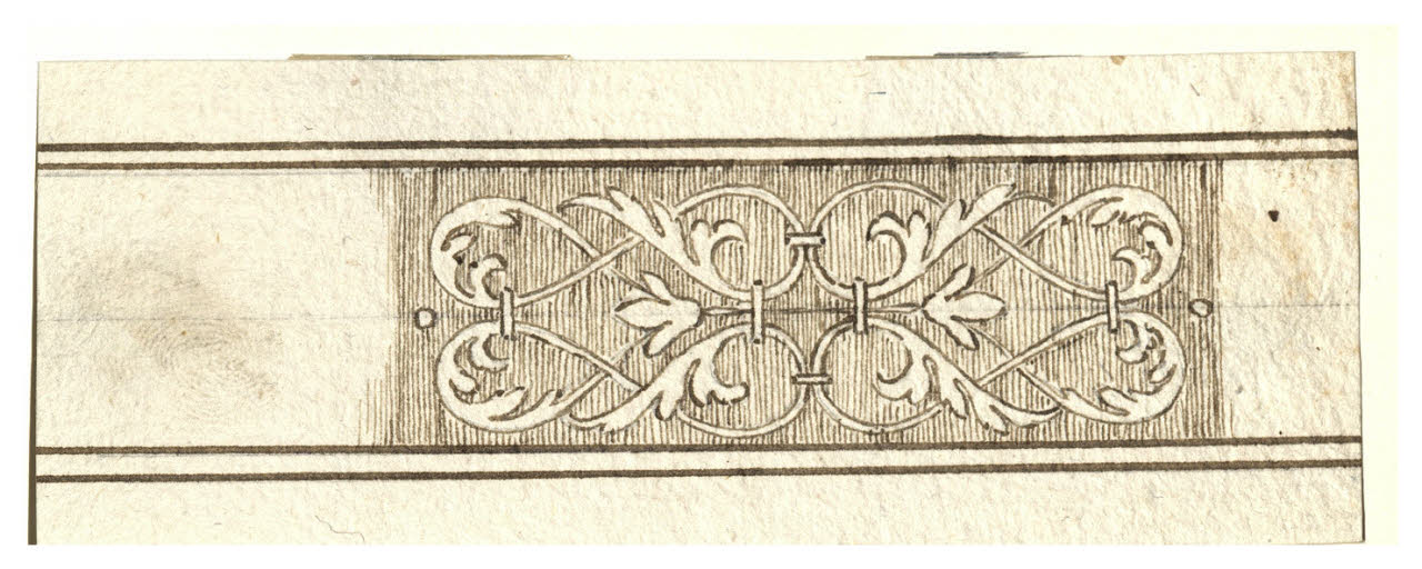 Foglie d'acanto affrontate (disegno) di Maggiolini (bottega) (secc. XVIII/ XIX)