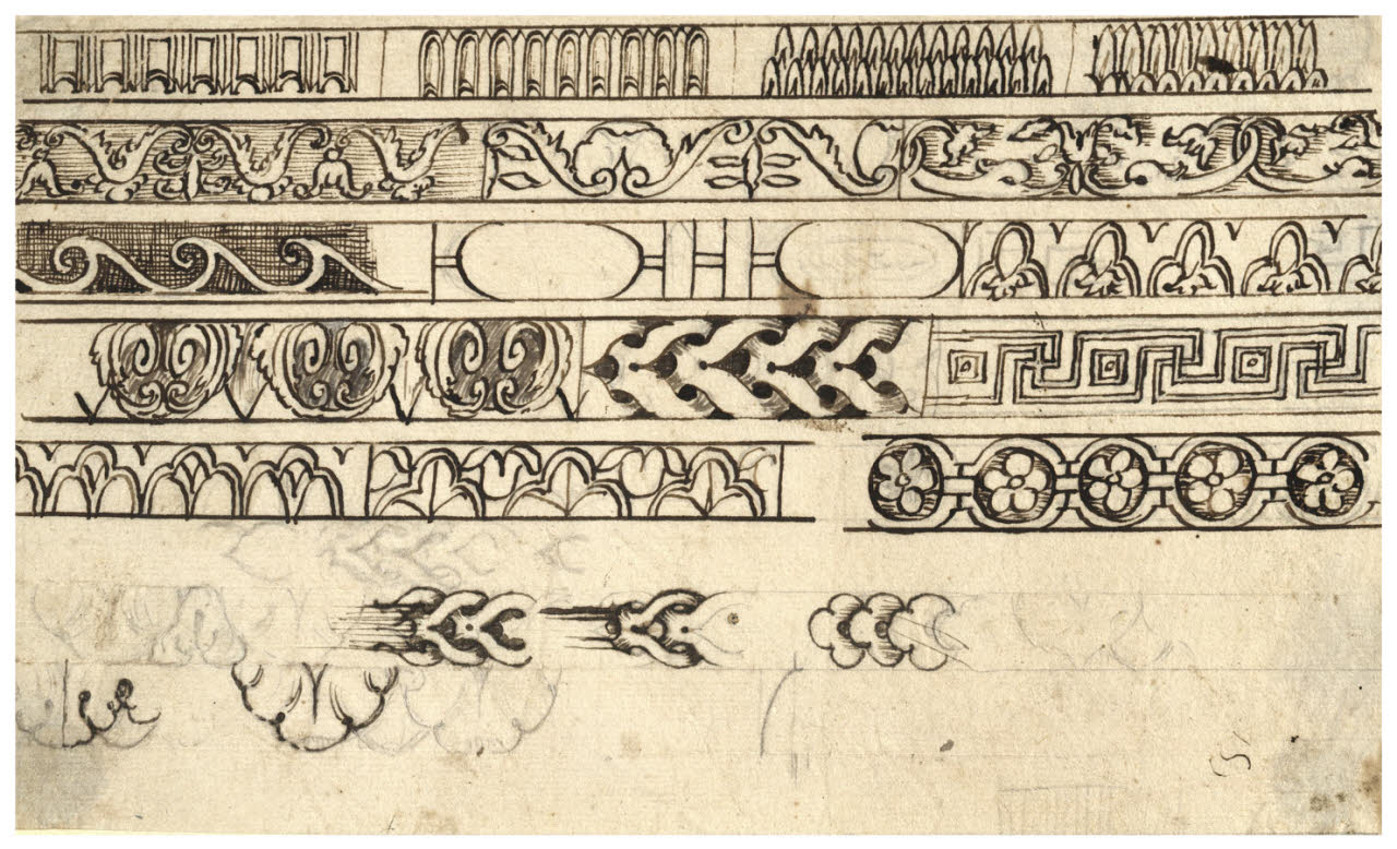 Studi di bordure (disegno) di Maggiolini (bottega) (secc. XVIII/ XIX)