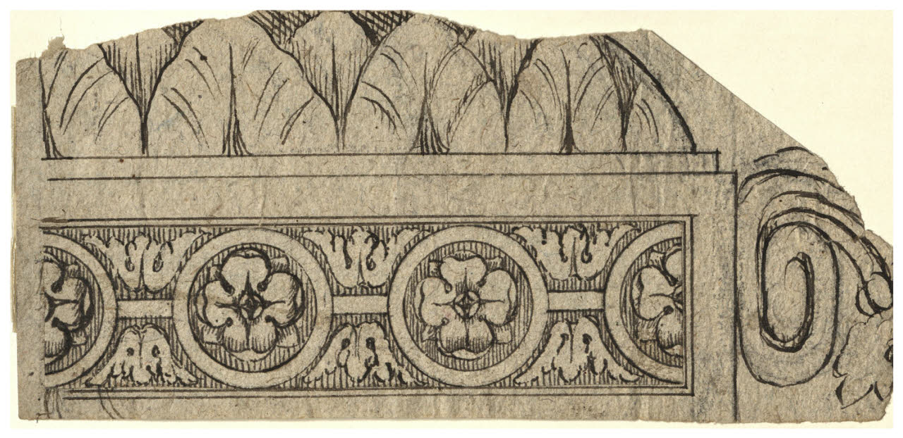 Studio per fregio, bordura e mensola (disegno) di Maggiolini (bottega) (secc. XVIII/ XIX)