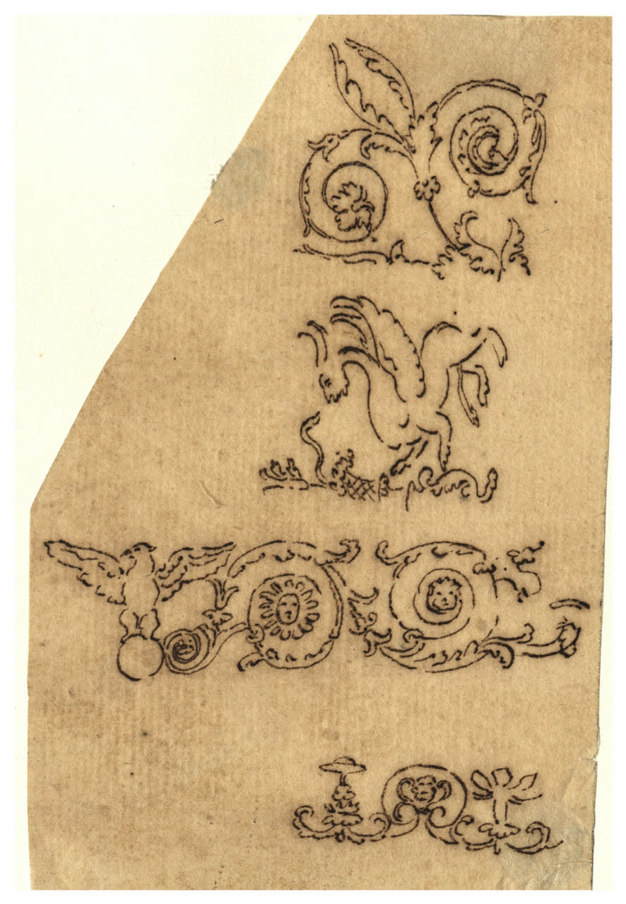 Elementi ornamentali (disegno) di Maggiolini (bottega) (secc. XVIII/ XIX)