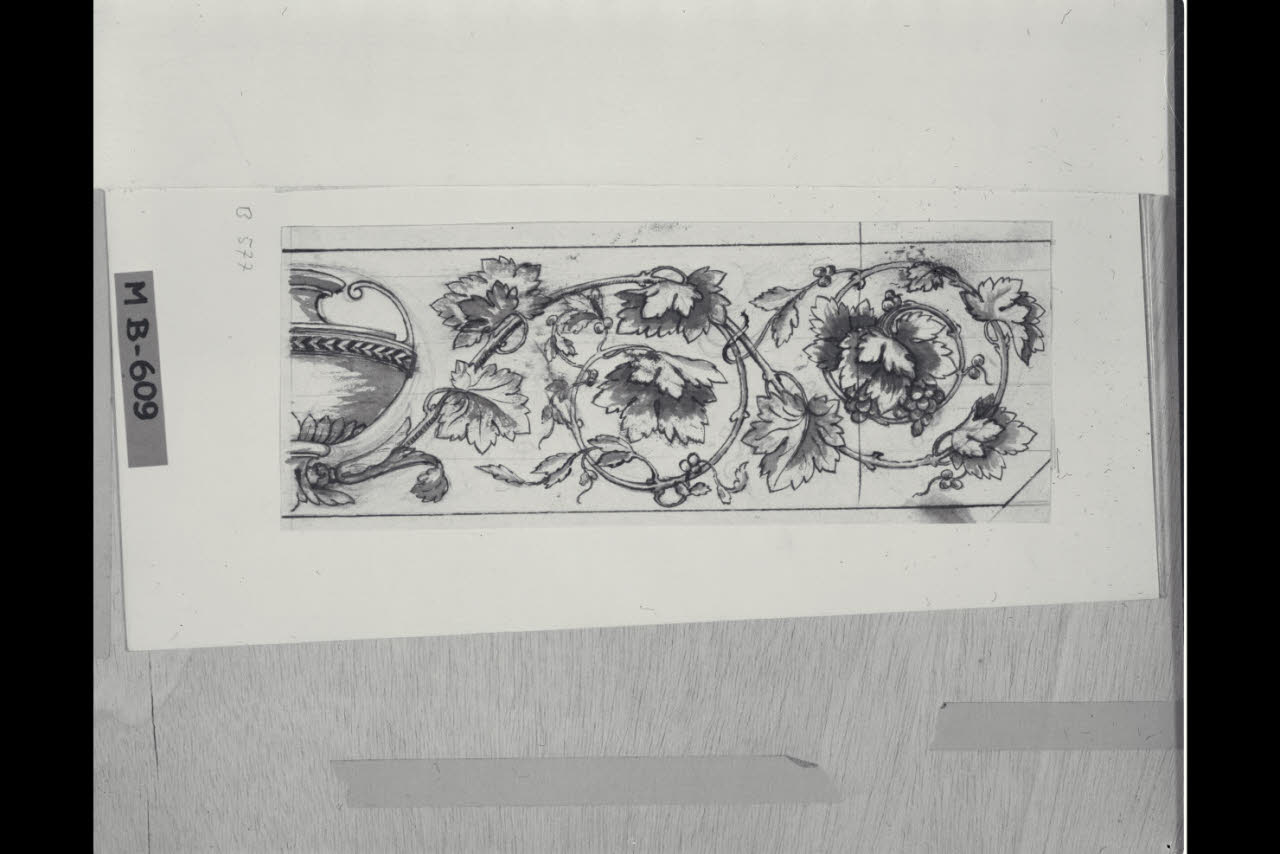 Studio di fregio con vaso (disegno) di Maggiolini (bottega) (secc. XVIII/ XIX)