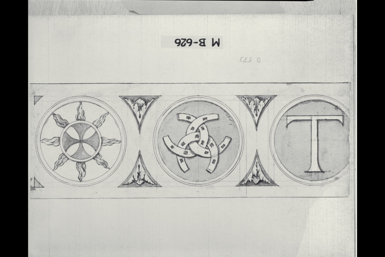 Studio per figure e lettere araldiche (disegno) di Maggiolini (bottega) (secc. XVIII/ XIX)