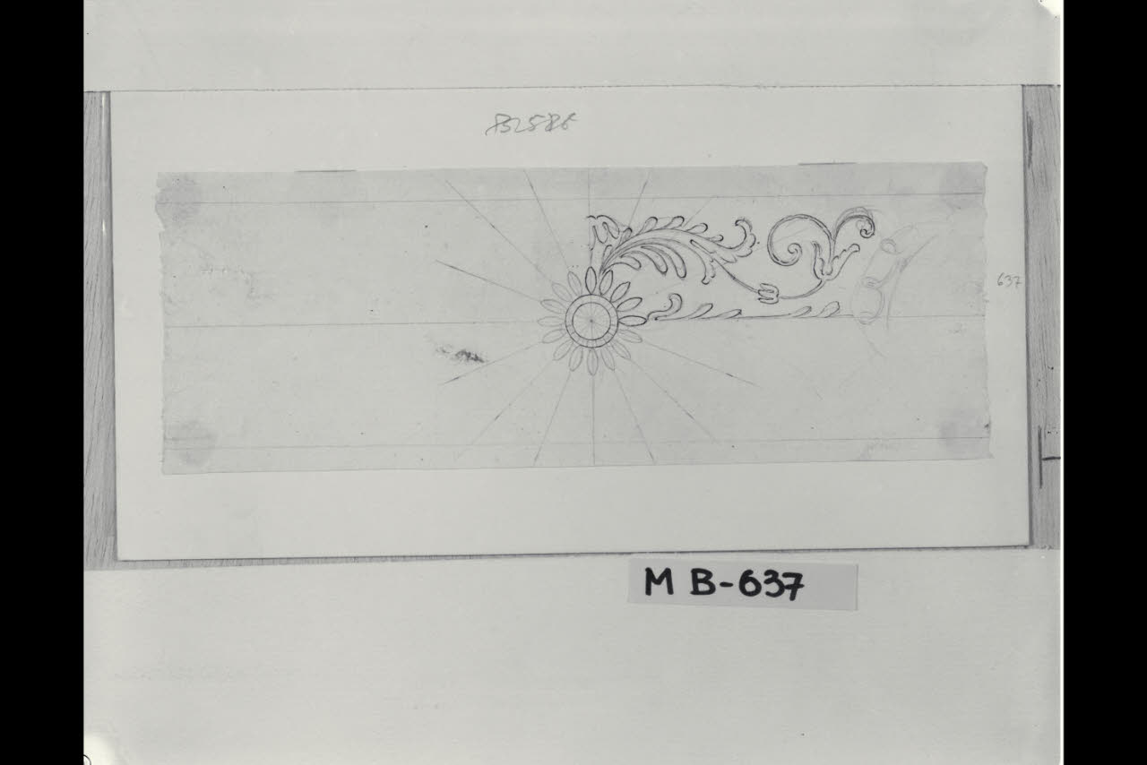 Ornato per cartiglio (disegno) di Maggiolini (bottega) (secc. XVIII/ XIX)