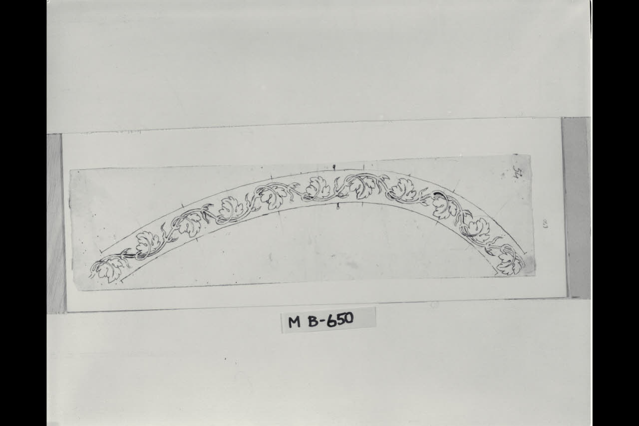 Studio di bordura per un piano ovale (disegno) di Maggiolini (bottega) (secc. XVIII/ XIX)