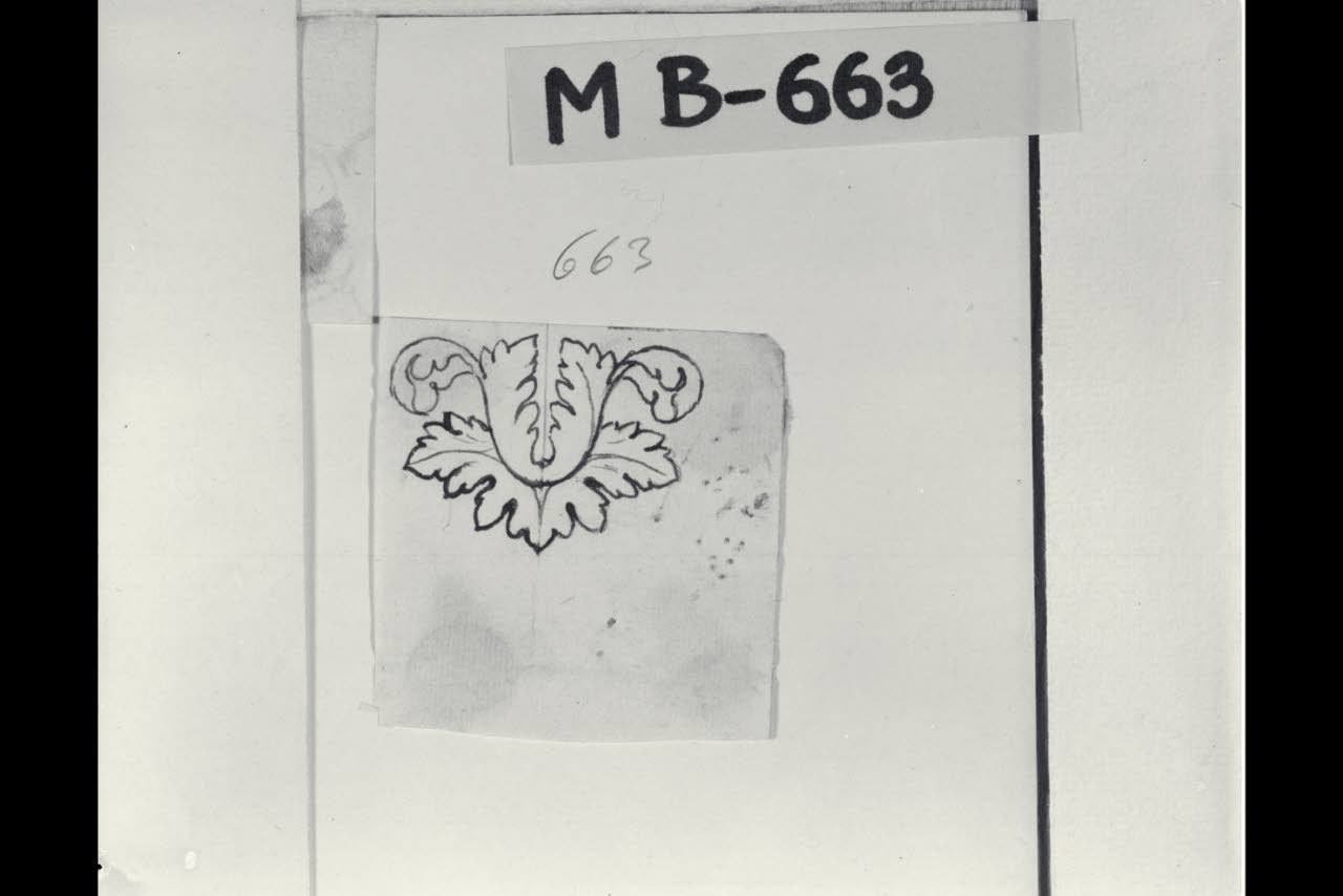 Elemento fogliaceo (disegno) di Maggiolini (bottega) (secc. XVIII/ XIX)