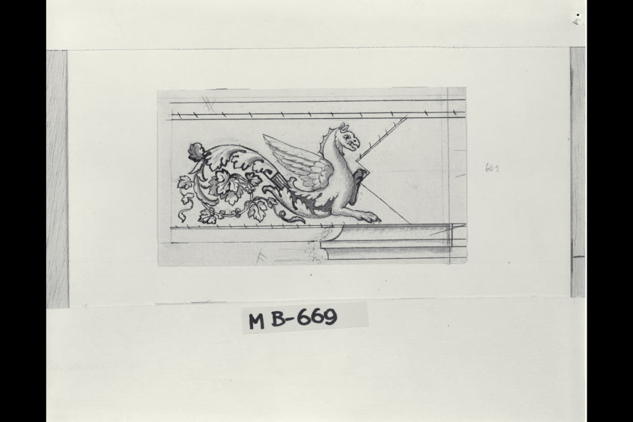 Ippogrifo (disegno) di Maggiolini (bottega) (secc. XVIII/ XIX)