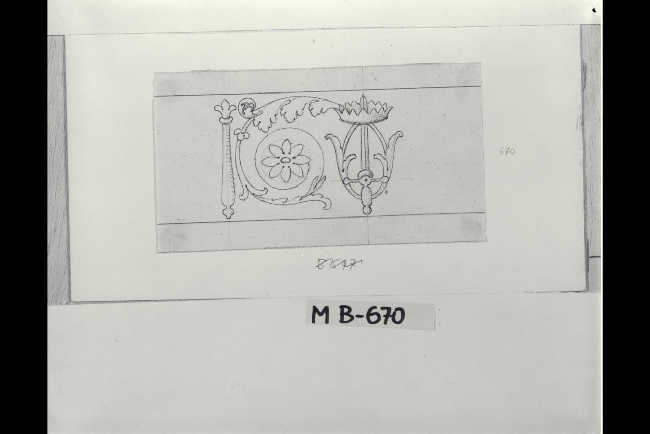 Elemento ornamentale (disegno) di Maggiolini (bottega) (secc. XVIII/ XIX)