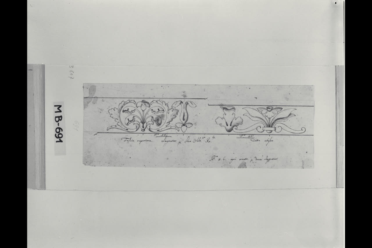 Due studi di fregi (disegno) di Maggiolini (bottega) (secc. XVIII/ XIX)