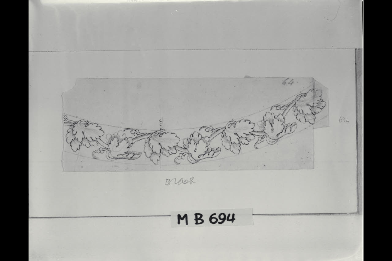 Studio di fregio incurvato (disegno) di Maggiolini (bottega) (secc. XVIII/ XIX)