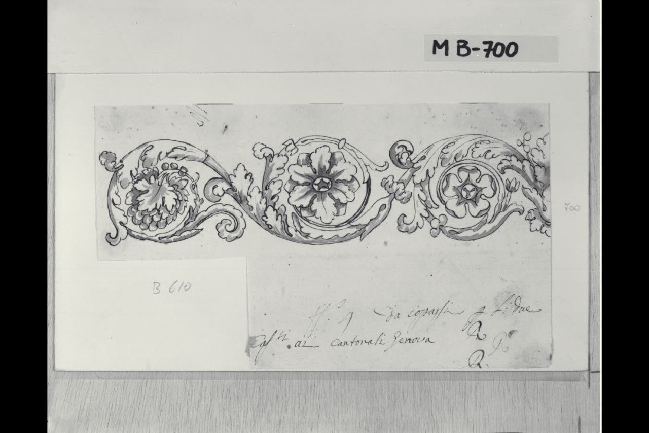 Studio di fregio con girale d'acanto (disegno) di Maggiolini (bottega) (secc. XVIII/ XIX)