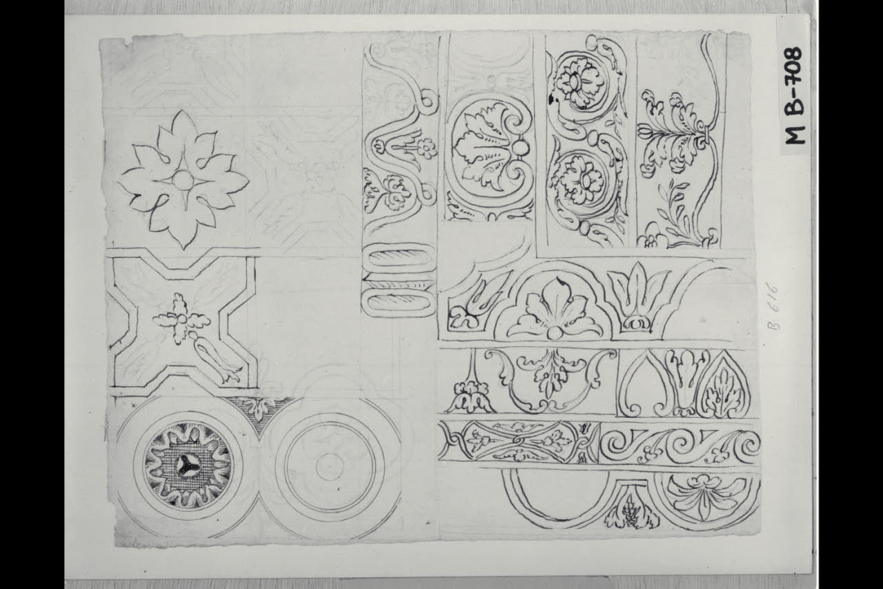 Studi di motivi ornamentali (disegno) di Maggiolini (bottega) (secc. XVIII/ XIX)