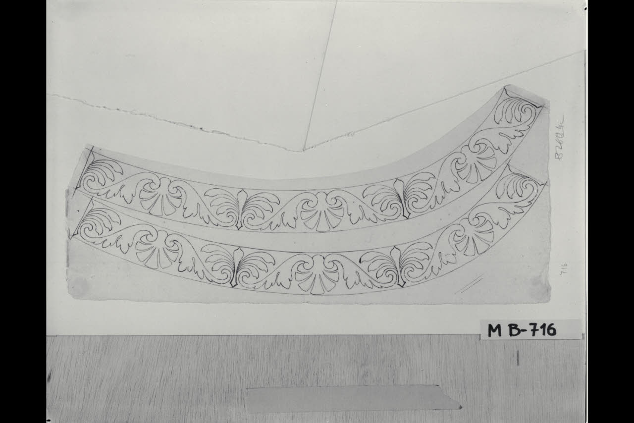 Due studi di fregi incurvati (disegno) di Maggiolini (bottega) (secc. XVIII/ XIX)