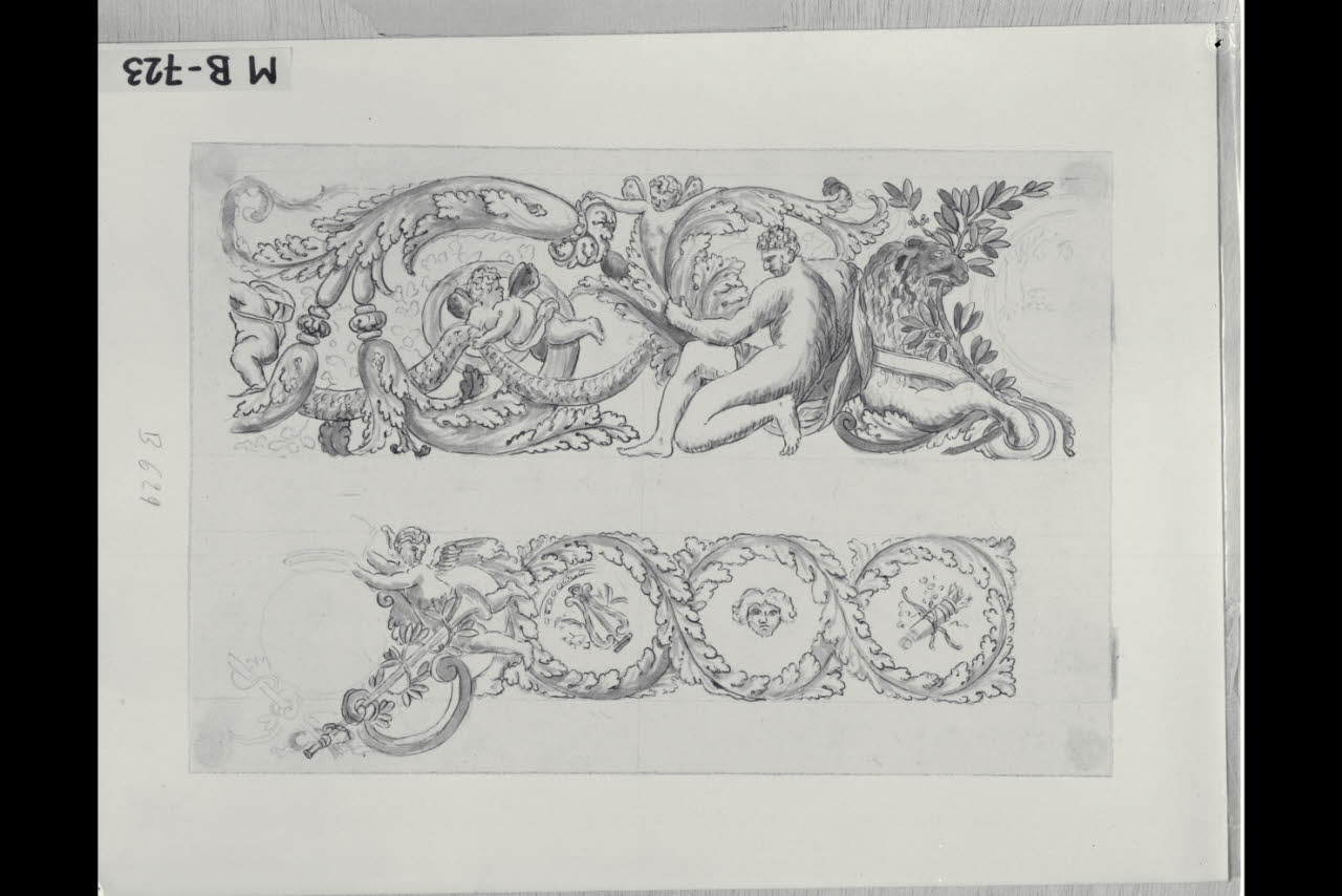 Due studi di fregi (disegno) di Maggiolini (bottega) (secc. XVIII/ XIX)