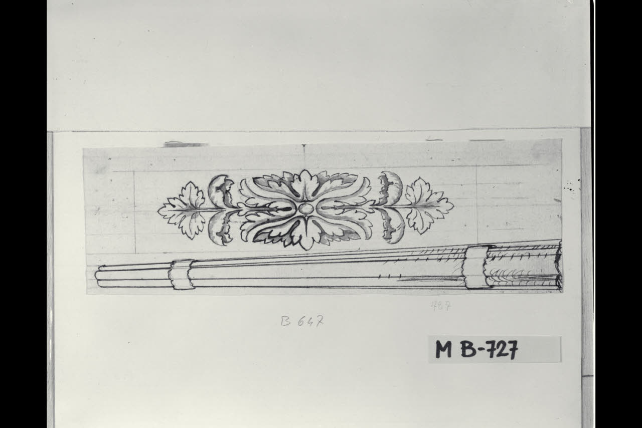 Fregio e studio di gamba (disegno) di Maggiolini (bottega) (secc. XVIII/ XIX)
