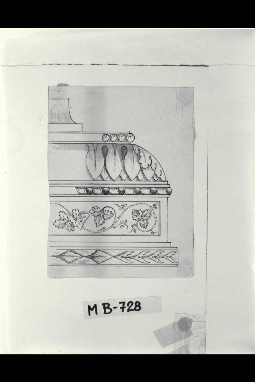 Studio di particolare di mobile (disegno) di Maggiolini (bottega) (secc. XVIII/ XIX)