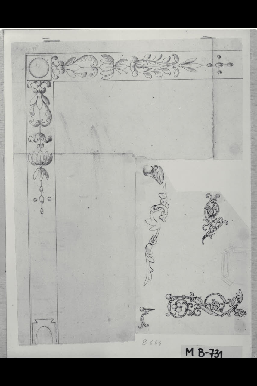 Studio di incorniciatura e particolari decorativi (disegno) di Maggiolini (bottega) (secc. XVIII/ XIX)