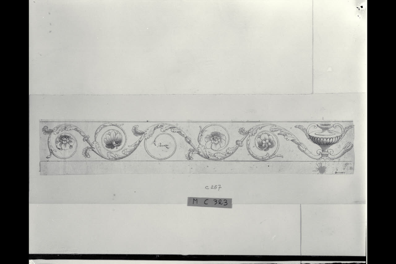 Fregio con anfora (disegno) di Maggiolini (bottega) (secc. XVIII/ XIX)